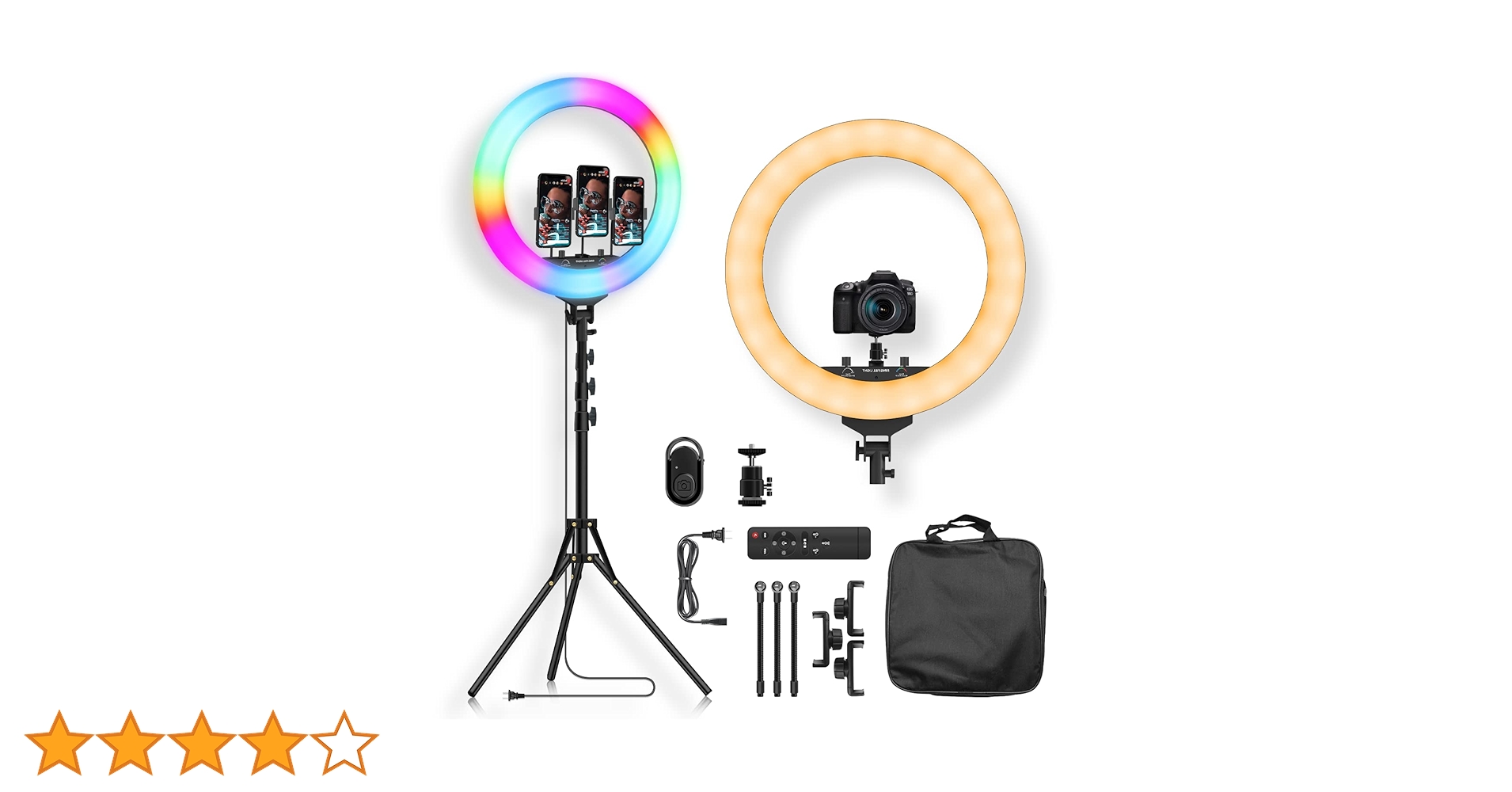 Amazon | YINGNUOST RGB 18インチ LEDリングライト 撮影用ライト